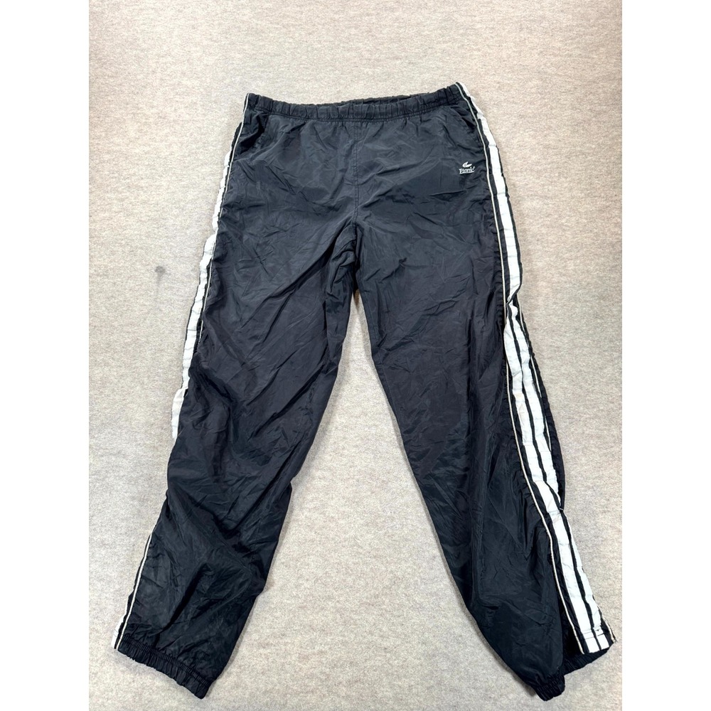 Vintage Etonic Windbreaker Track Pants Mens 36 Black Logo High Rise Tapered Leg